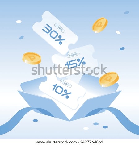 coupon point event discount lucky box vector illustration