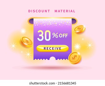 Coupon promo code e-gift card background for e-commerce, online shopping.