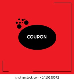 coupon - red banner,sign,tag,label. modern minimalist illustration