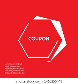 coupon - red banner,sign,tag,label. modern minimalist illustration