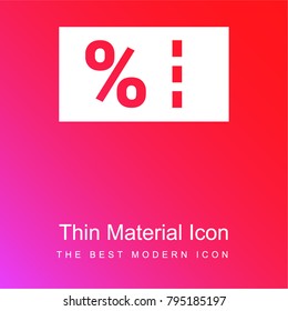 Coupon red and pink gradient material white icon minimal design