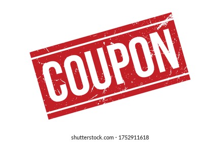 Coupon Rubber Stamp. Red Coupon Rubber Grunge Stamp Seal Vector Illustration - Vector