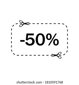 Coupon sale - fifty percent discount label
