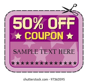 Coupon sale - fifty percent discount label