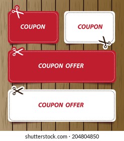 Coupon Sale, Offers And Promotions Vector Template.