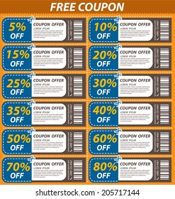 Coupon sale, offers and promotions vector template.