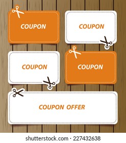 Coupon sale, offers and promotions vector template.