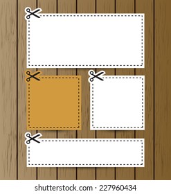 Coupon sale, offers and promotions vector template.