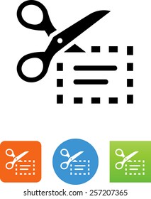 Coupon with scissors icon