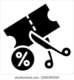 Coupon Scissors Icon Element For Design