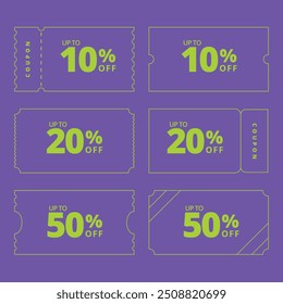 Coupon set Vectors Illustrations design
