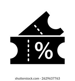 Icono plano de Vector de símbolo de signo de Cupón