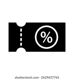 Icono plano de Vector de símbolo de signo de Cupón