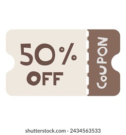 COUPON Single 1 cute on a white background, vector illustration.