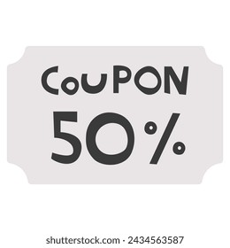 COUPON Single 13 cute on a white background, vector illustration.