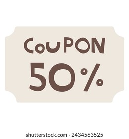 CUPÓN Single 6 lindo sobre un fondo blanco, ilustración vectorial.