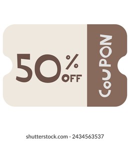 COUPON Single 7 cute on a white background, vector illustration.