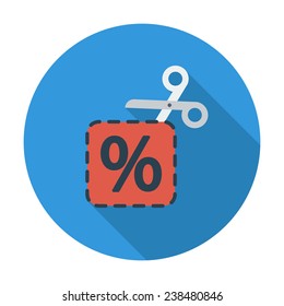 Coupon. Single flat color icon. Vector illustration.