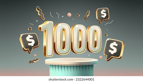 Coupon special voucher 1000 dollar, Check banner special offer. Vector illustration