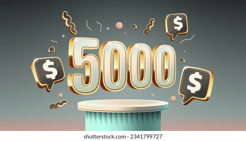 Coupon special voucher 5000 dollar, Check banner special offer. Vector illustration