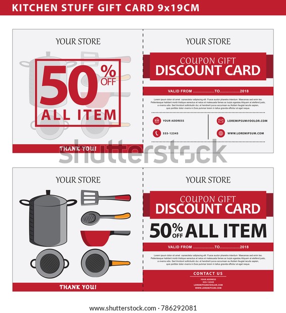 Coupon Template Kitchen Stuff Sale 50 Stock Vector Royalty Free