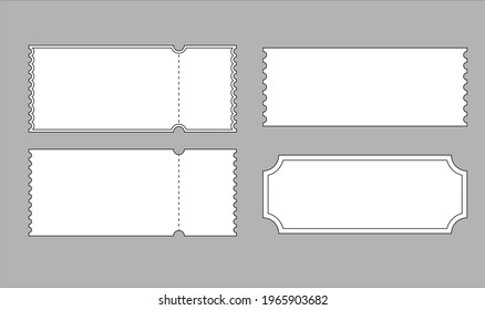 coupon template set isolated on gray background