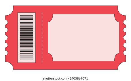 Coupon template in trendy retro style. Red coupon for sales, discounts. Ticket retro, voucher.