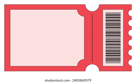 Plantilla de cupón en estilo retro a la moda. Cupón rojo para ventas, descuentos. Retro de boletos, vale.