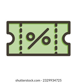 Coupon Thick Line Filled Colors For Personal And Commercial Use.
