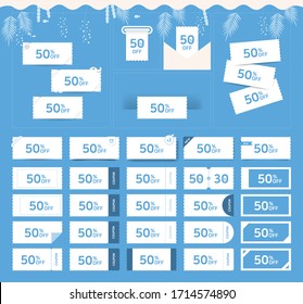 Coupon Ticket Card. Design of various coupons for promotion and sales.