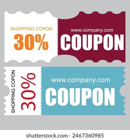 Coupon Ticket Card. Element template for design vector 