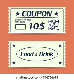 Coupon ticket card. Element template for design. Vector illustration