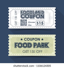 Coupon Ticket Card. Retro Vintage Template Design. Vector illustration