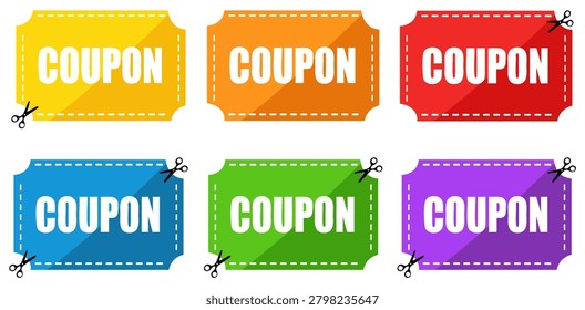 Coupon Ticket Collection Featuring Discount Voucher Promotional Offer Retail Shopping Marketing Campaign and Ecommerce Reward Templates