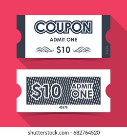 Coupon Ticket. Element template design for graphics . Vector illustration.