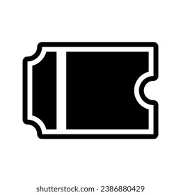 coupon ticket icon vector. Black symbol isolated on white background