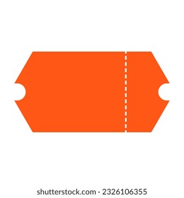 Coupon Ticket In Orange Color And Unique Rectangle Shape For Promotion
