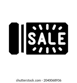 coupon ticket sale glyph icon vector. coupon ticket sale sign. isolated contour symbol black illustration
