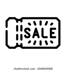 coupon ticket sale line icon vector. coupon ticket sale sign. isolated contour symbol black illustration