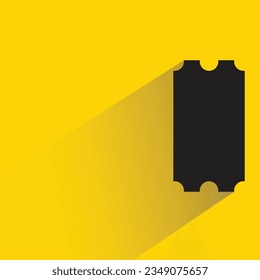 coupon and ticket with shadow on yellow background