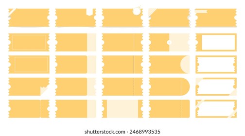 Coupon ticket template. Design of various coupons for promotion and sales. 