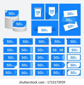 Coupon ticket template. It is a highly versatile design for concerts, movies and online tickets. 
