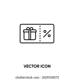 Coupon-Vektorsymbol. Moderne, einfache flache Vektorgrafik für Website oder mobile app.Rabatt Coupon-Symbol, Logo-Illustration. Pixel perfekte Vektorgrafik	