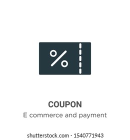 Coupon vector icon on white background. Flat vector coupon icon symbol sign from modern e commerce and payment collection for mobile concept and web apps design.
