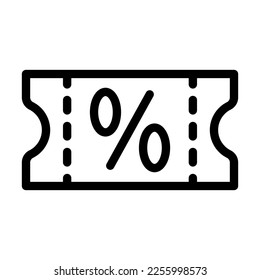 Coupon Vector Line Icon Design