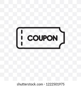 Coupon vector linear icon isolated on transparent background, Coupon transparency concept can be used for web and mobile