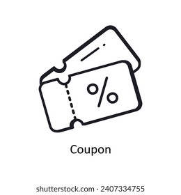 Coupon vector  outline doodle Design illustration. Symbol on White background EPS 10 File 