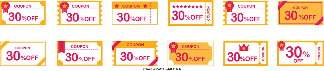 coupon voucher discount ticket vector