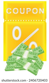 Coupon voucher for discount. vector