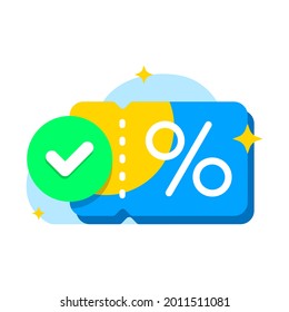 coupon, voucher successfully redeemed, exchanged, claimed concept illustration flat design vector eps10. modern graphic element for landing page, empty state ui, infographic, icon